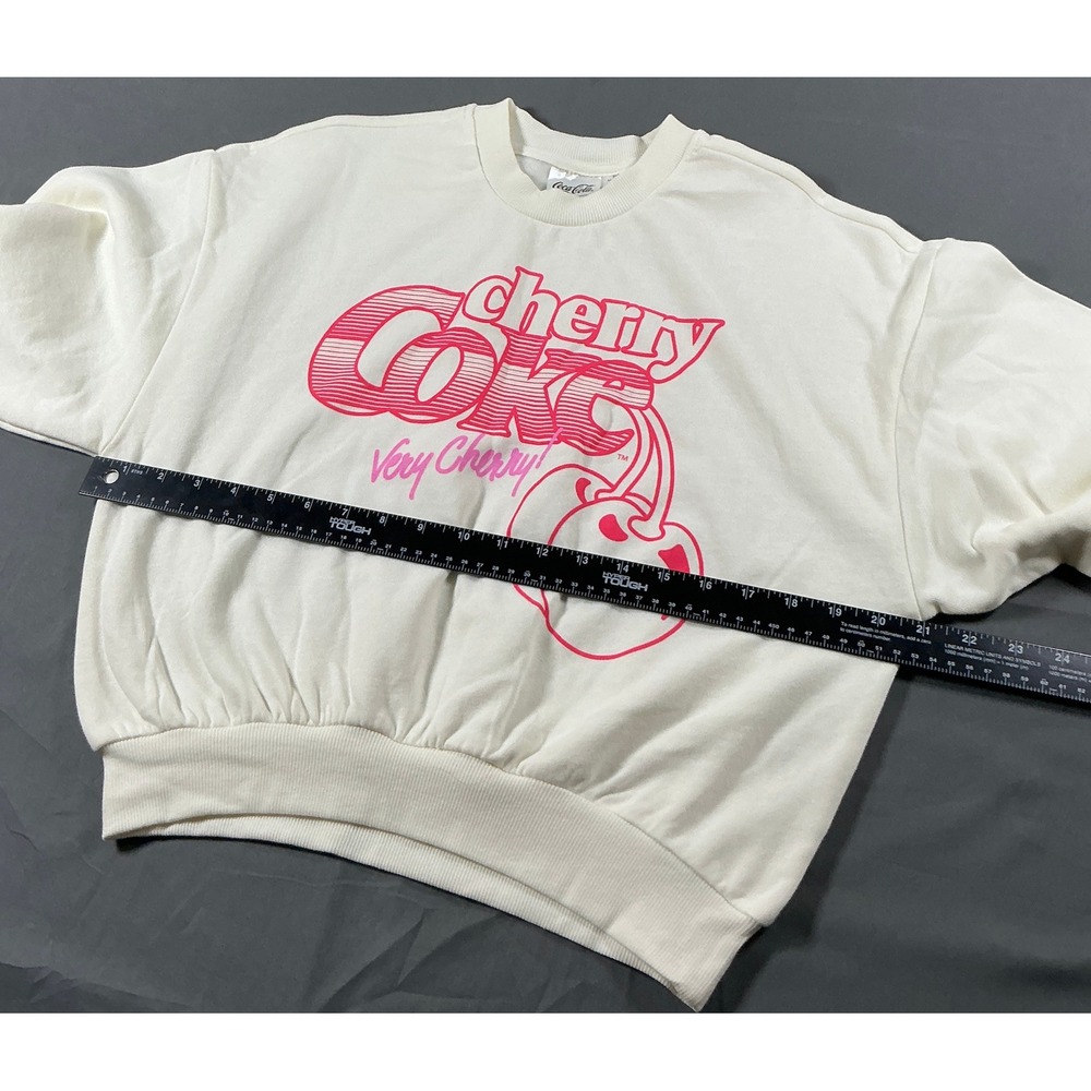 Coca-Cola Cherry Coke Graphic Sweatshirt Cream Pink Very Cherry Small S 4-6 - Picture 3 of 11